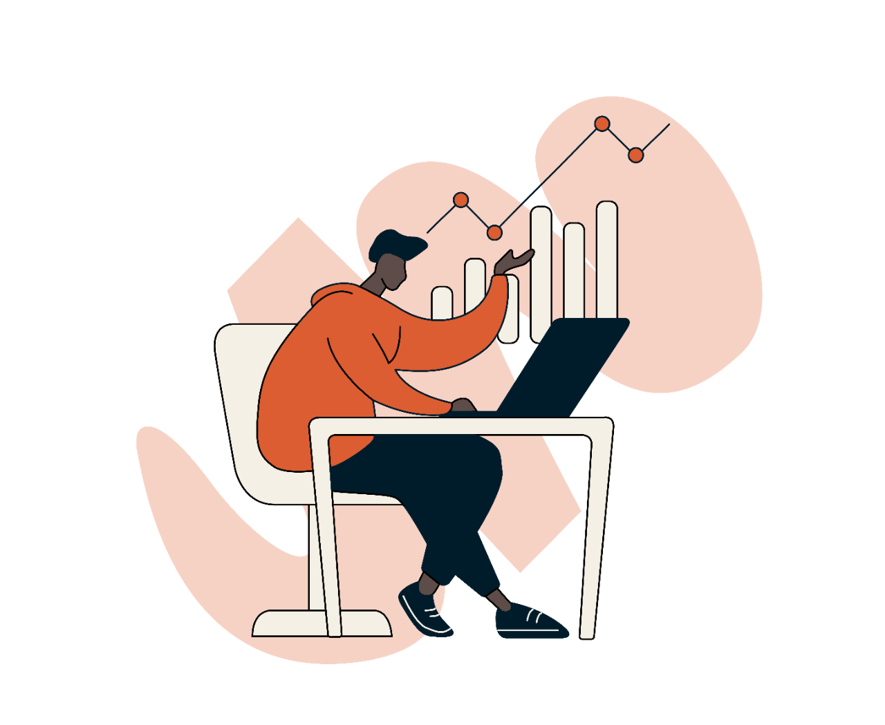 Illustration with growth graph