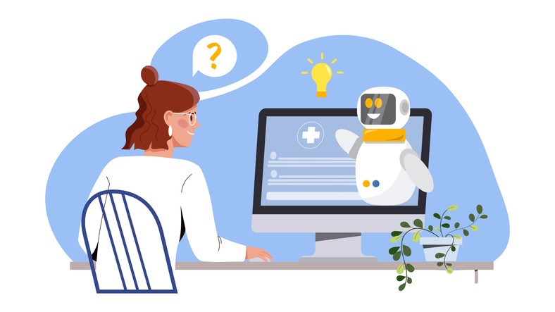 AI and Content Marketing Illustration