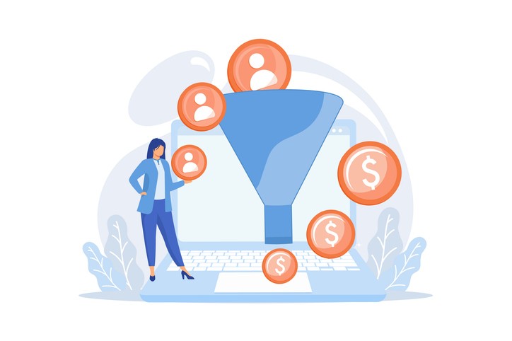 Digital Marketing Funnel Illustration