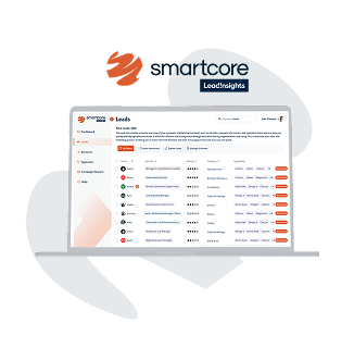 illustration of Smartcore Lead Insight platform and logo