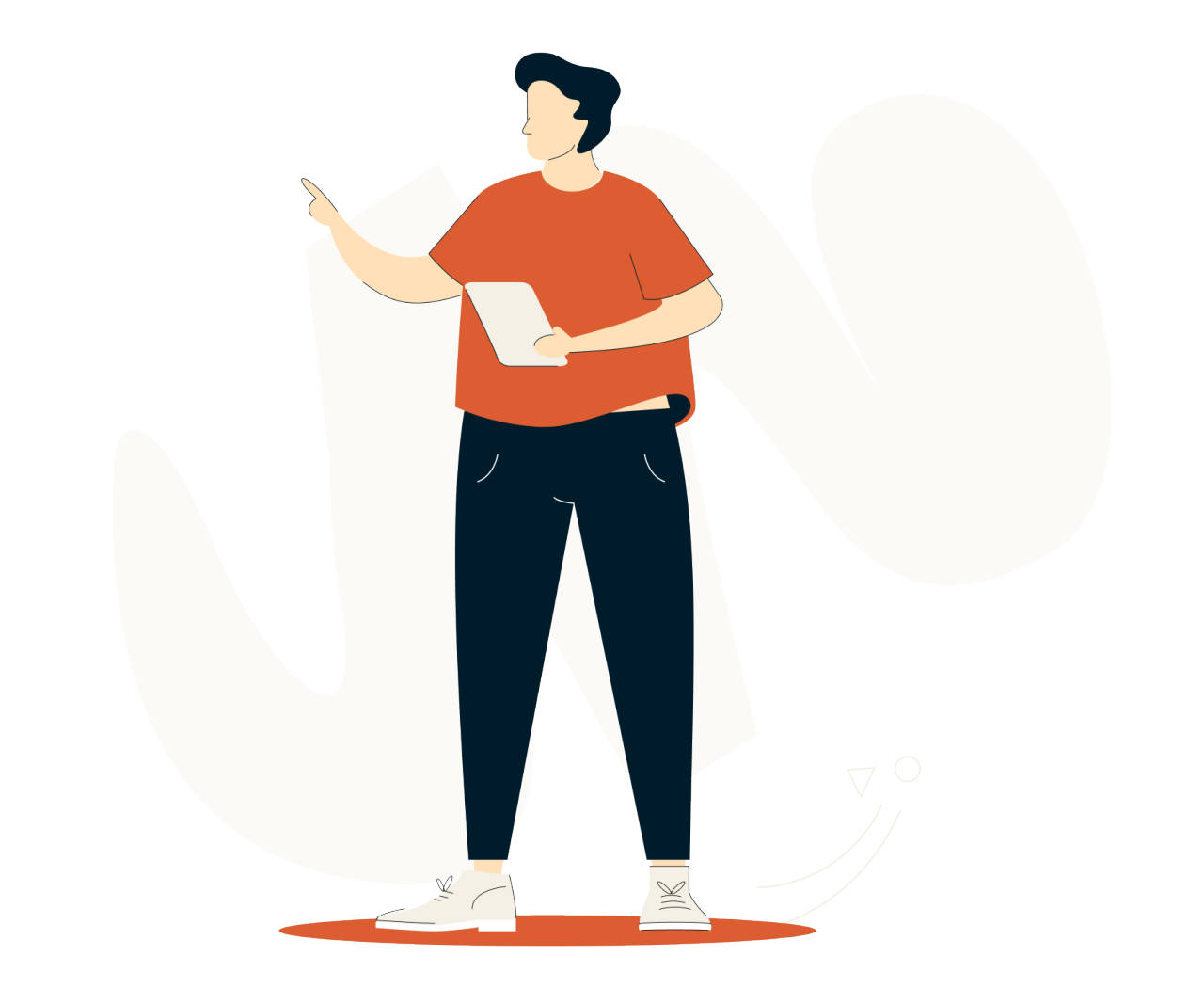 illustration of a man with an ipad